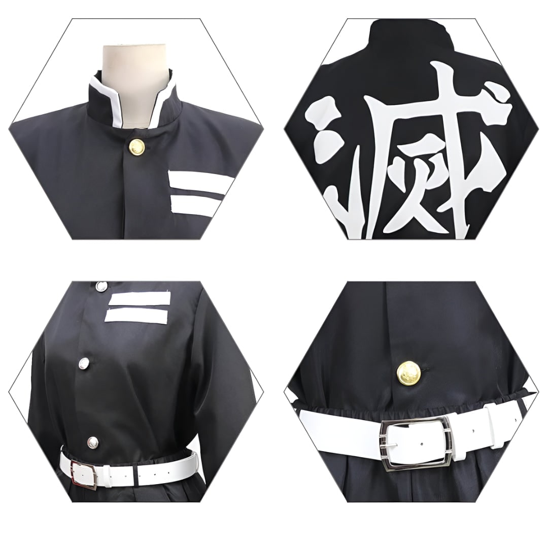 Anime-cosplaykostume til børn til Halloween med flammekappe og bensvøb