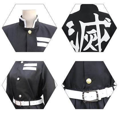 Anime-cosplaykostume til børn til Halloween med flammekappe og bensvøb