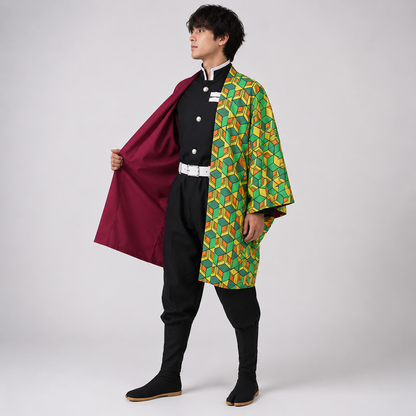 Kids Halloween Anime Cosplay Costume with Haori Jacket and Trousers
