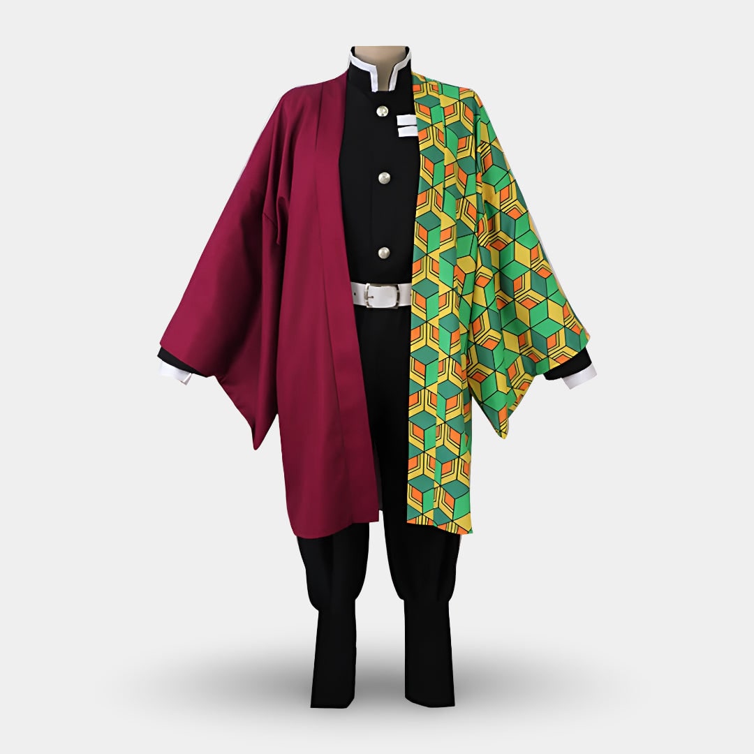 Kids Halloween Anime Cosplay Costume with Haori Jacket and Trousers