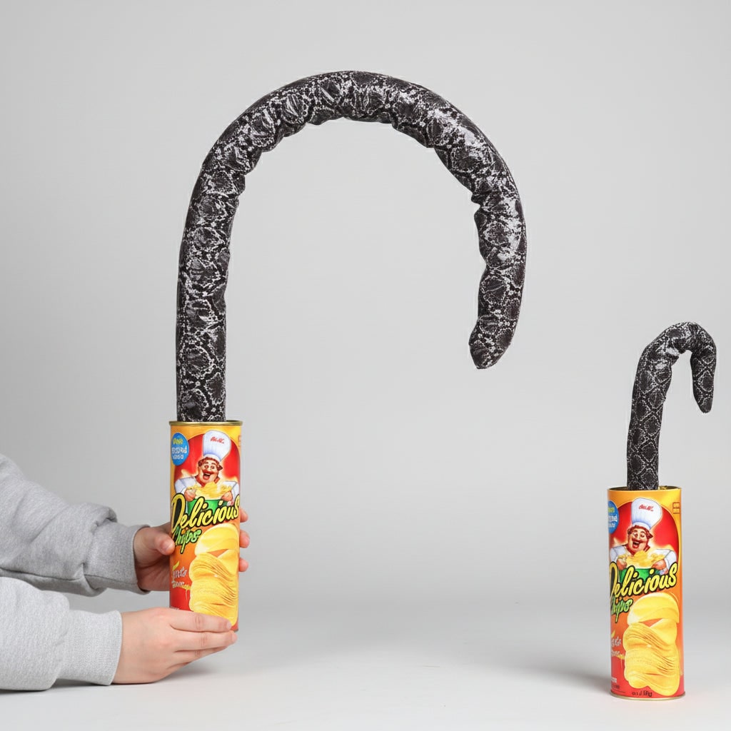Kids Halloween Snake in a Can Spring Loaded Prank Toy with Jumping Surprise