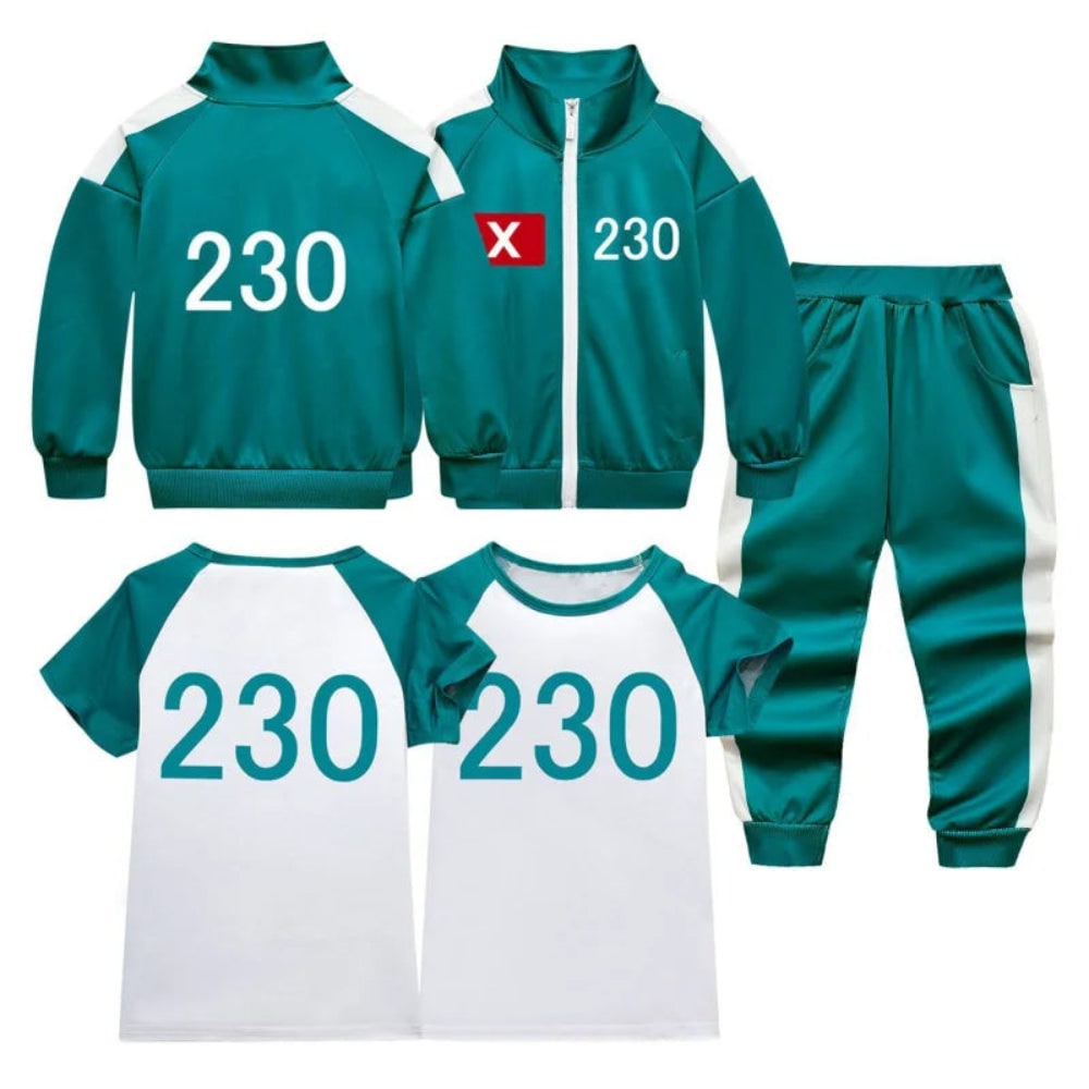 Kids Halloween Tracksuit Costume Jacket Pants T Shirt Set