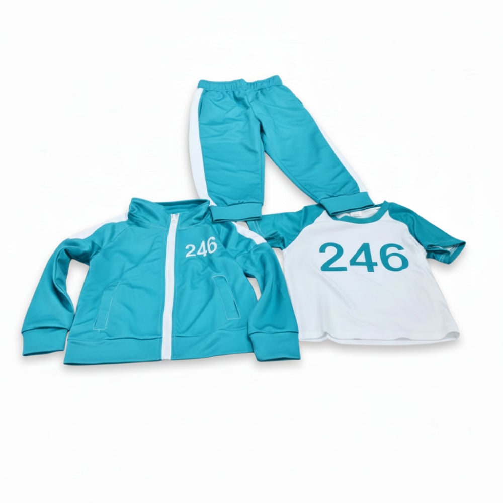 Set di costume da Halloween per bambini con giacca con cerniera, maglietta e pantaloni