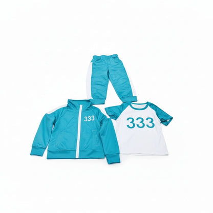 Set di costume da Halloween per bambini con giacca con cerniera, maglietta e pantaloni