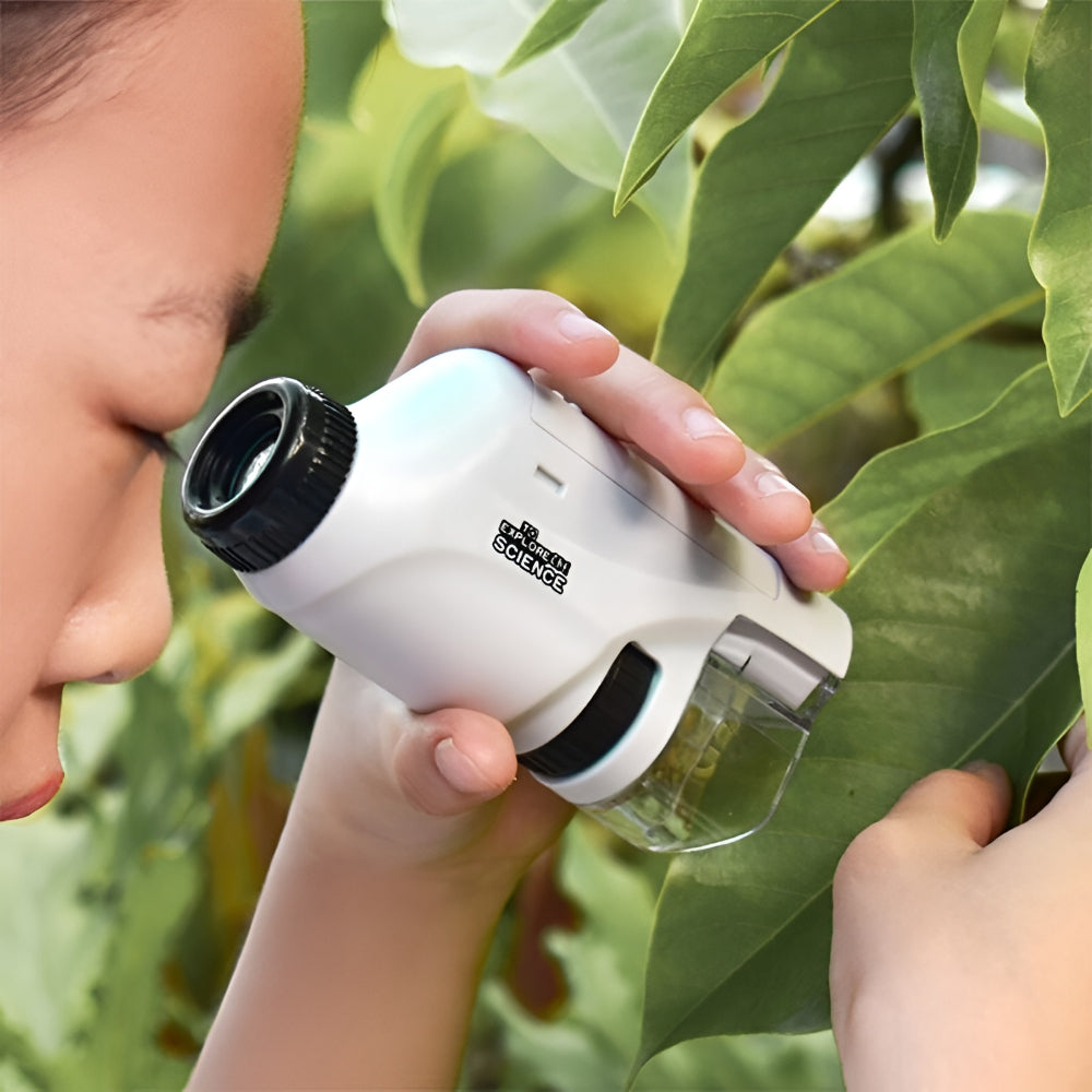 Kids Handheld Pocket Microscope with LED Light