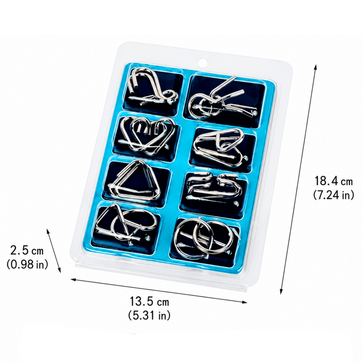 Kids Metal Brain Teaser Puzzle Set Logic Games