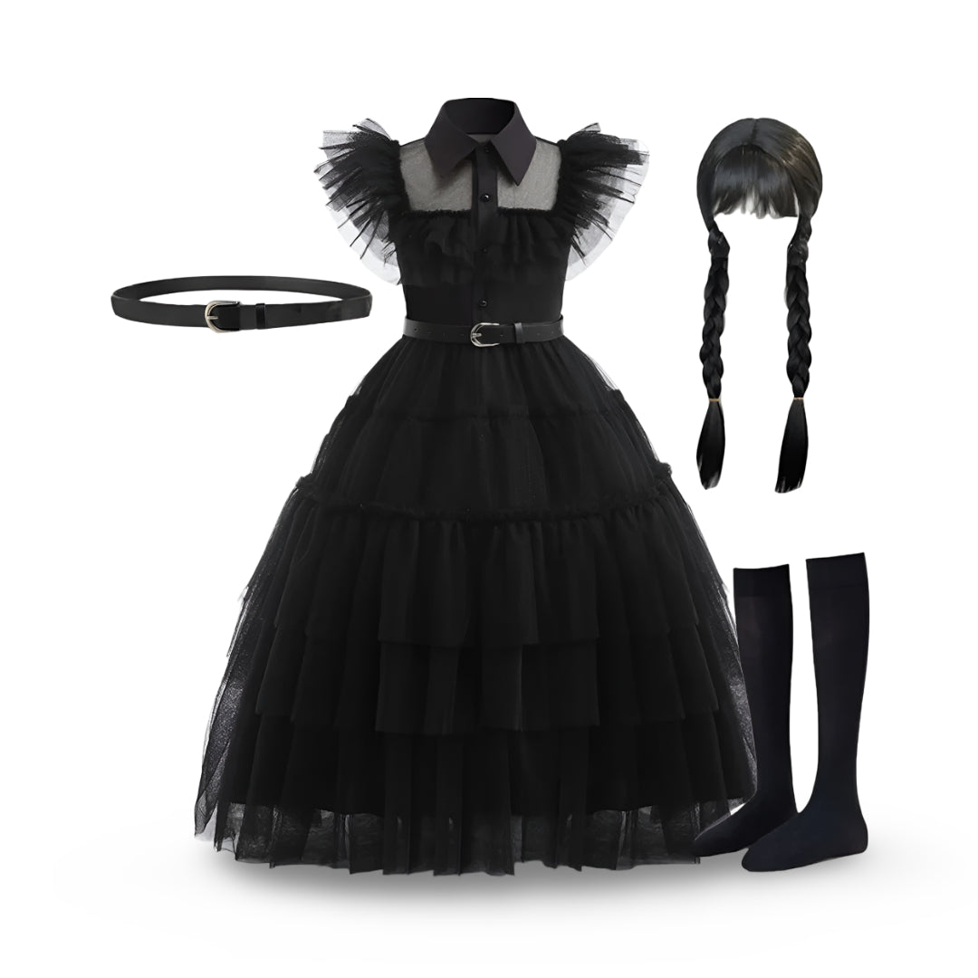 Kids Princess Halloween Costume Dress Layered Party Outfit