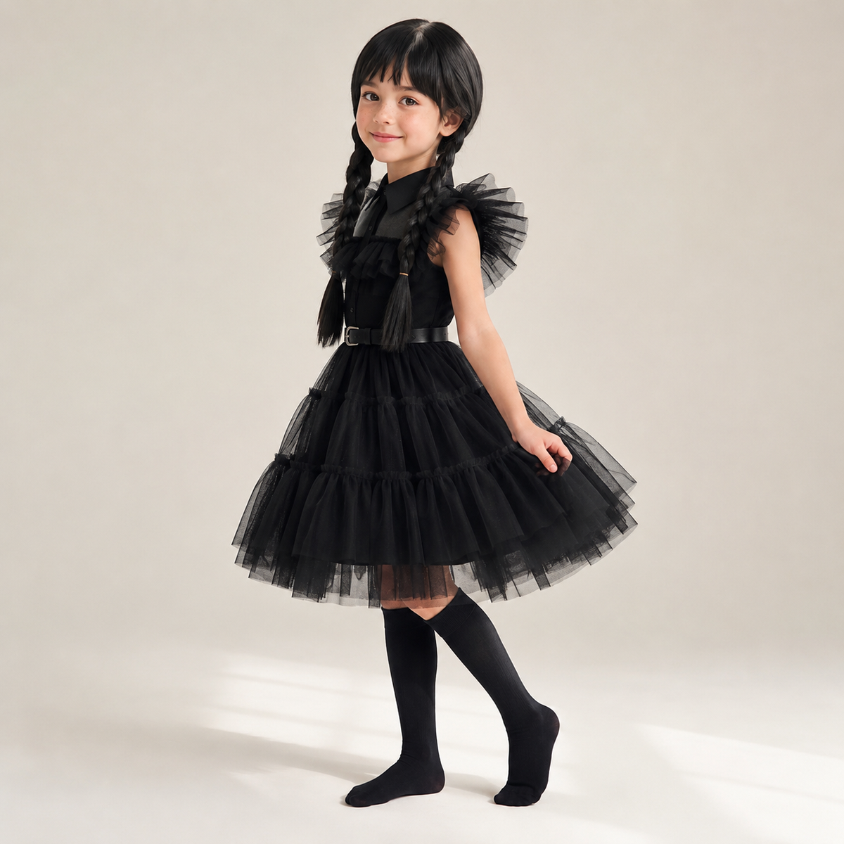 Kids Princess Halloween Costume Dress Layered Party Outfit