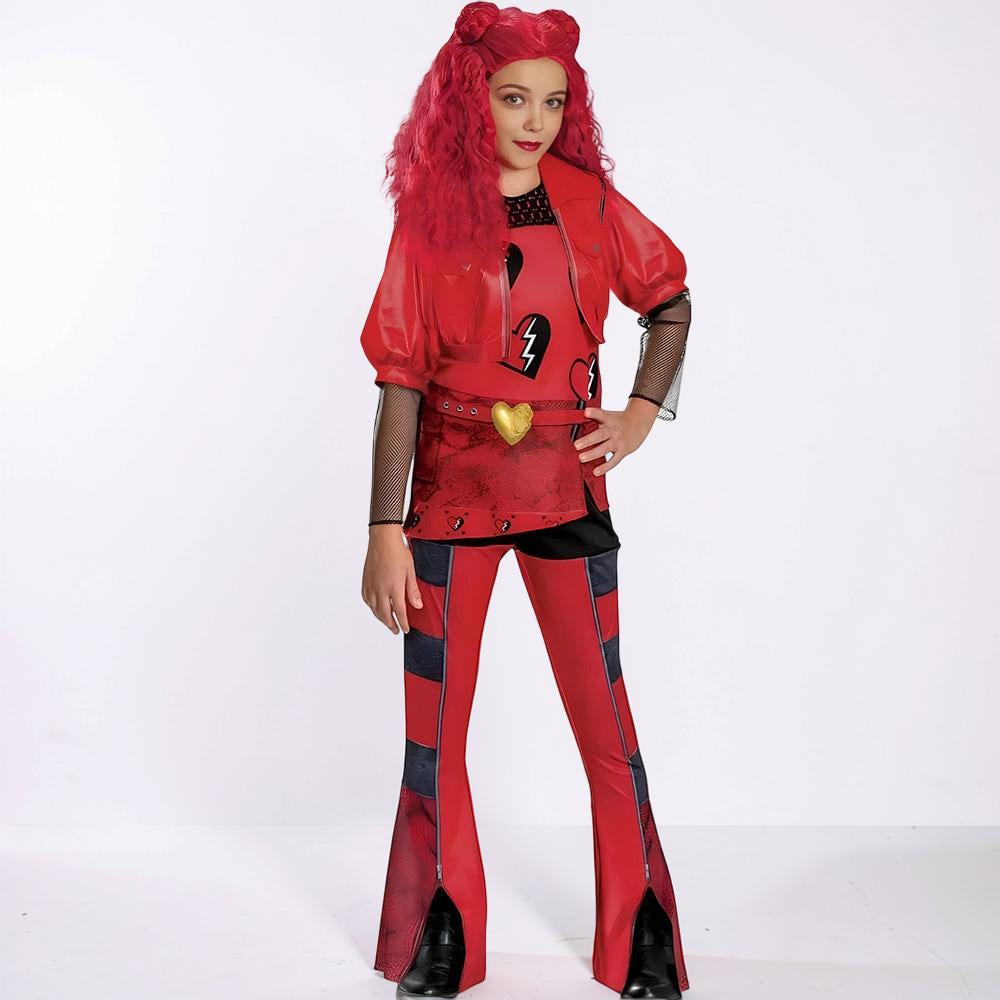 Kids Princess Halloween Costume Jacket Shirt Pants Wig Cosplay Set