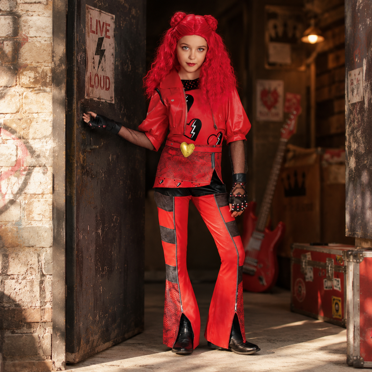 Kids Princess Halloween Costume Jacket Shirt Pants Wig Cosplay Set
