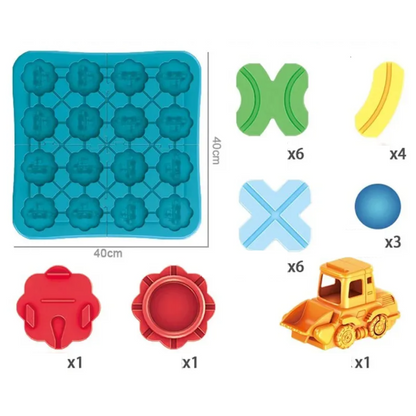 Kids Puzzle Car Track Building Game with Logic Blocks and Problem Solving Challenges