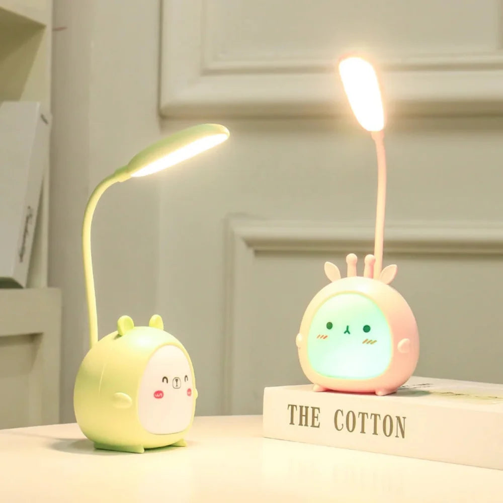 Kids Reading Lamp Cartoon Design USB Rechargeable Eye Care Desk Light