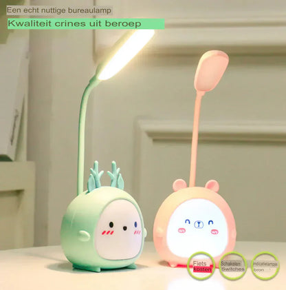 Kids Reading Lamp Cartoon Design USB Rechargeable Eye Care Desk Light