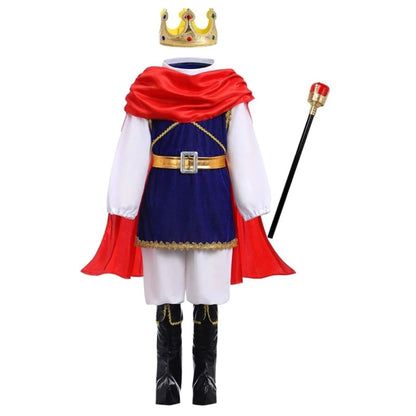 Kids Royal Prince Halloween Costume Outfit Set With Cape