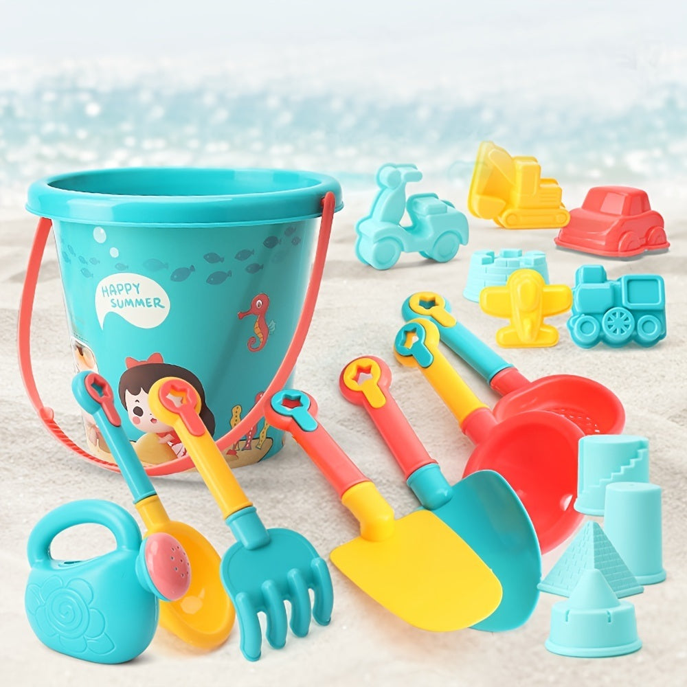 Kids Sand Play Set Beach Sandbox Toys with Bucket Shovel and Molds