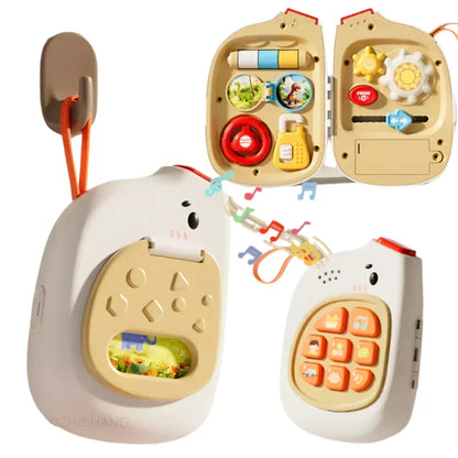 Kids Sensory Learning Phone Toy with Music Lights and Textured Interactive Buttons