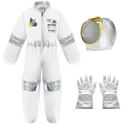 Tuta costume di Halloween da astronauta esploratore dello spazio per bambini, outfit per travestimenti
