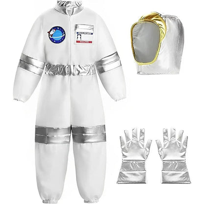 Tuta costume di Halloween da astronauta esploratore dello spazio per bambini, outfit per travestimenti