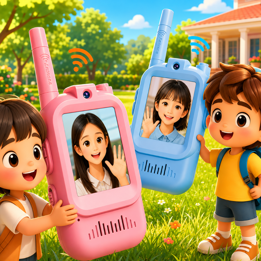 Kids Video Walkie Talkie Set with Rechargeable Camera