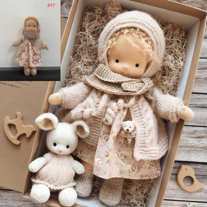 Bambola di peluche per bambini in stile Waldorf, cucita a mano, morbida, compagna di giochi creativi
