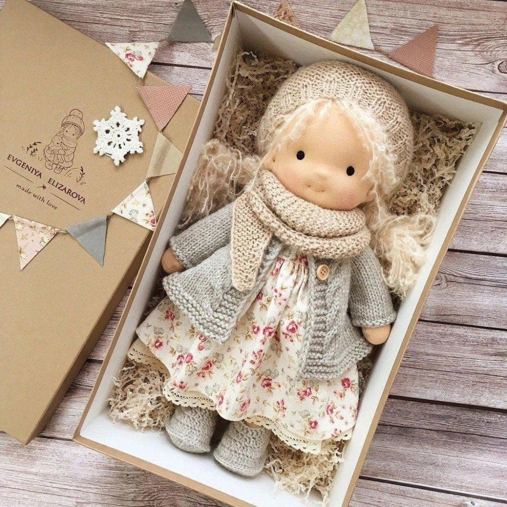 Bambola di peluche per bambini in stile Waldorf, cucita a mano, morbida, compagna di giochi creativi