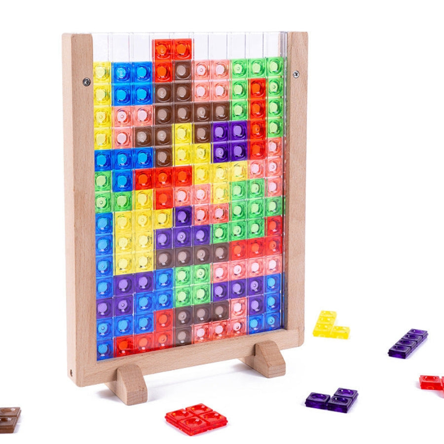 Kids Wooden Puzzle Board Shape Sorting Blocks Brain Teaser Learning Toy