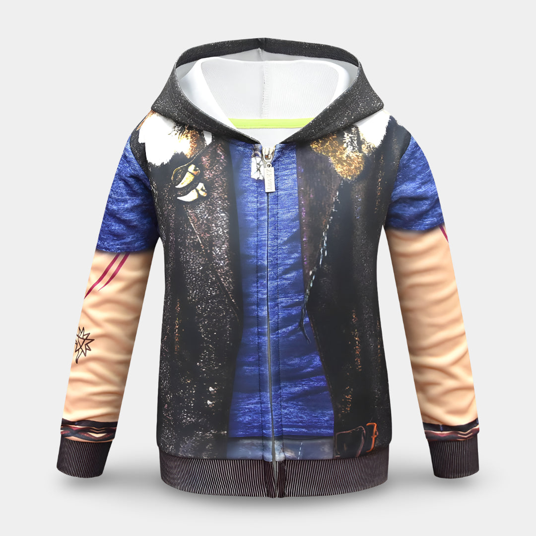 Kids Zombie Halloween Costume Jumpsuit Hoodie Party Dress Up Outfit