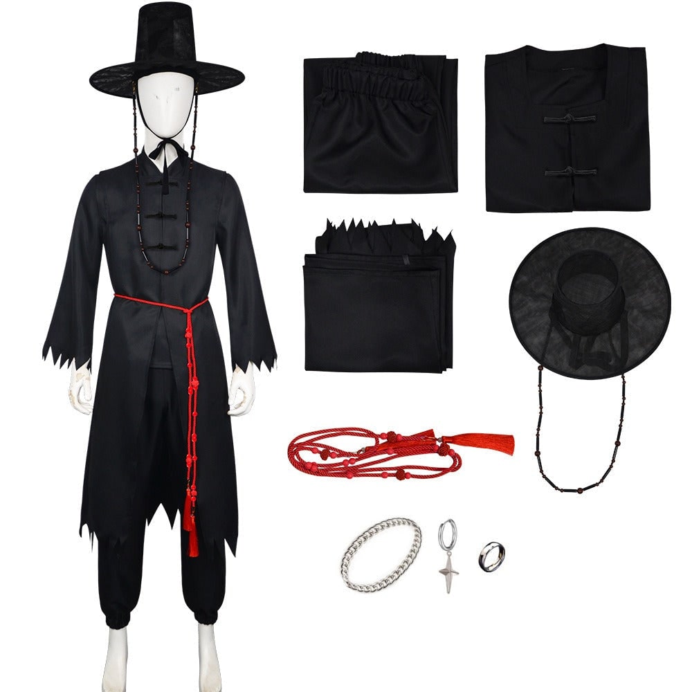 Halloweenkostumesæt med koreansk hanbok - traditionelt cosplayfestkostume