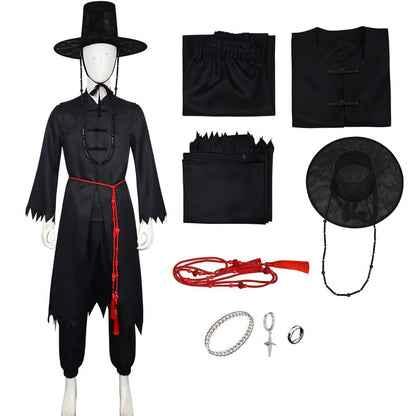 Halloweenkostumesæt med koreansk hanbok - traditionelt cosplayfestkostume