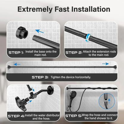 LCD Shower Head with Temperature Display High Pressure Adjustable Spray Modes