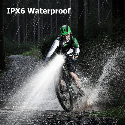 LED Bicycle Light Power Bank USB C Rechargeable 6000 Lumen