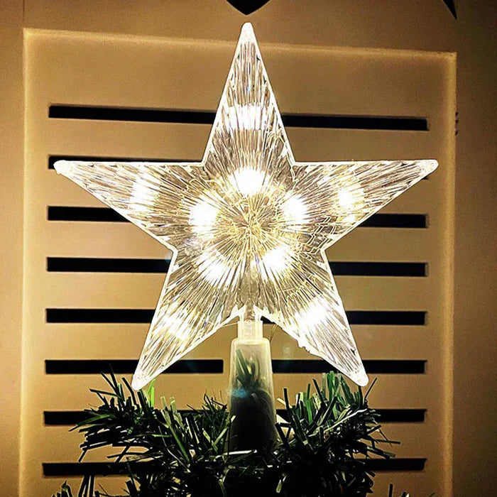LED Christmas Tree Star Topper – Sparkling Star Light Decoration for Xmas Tree