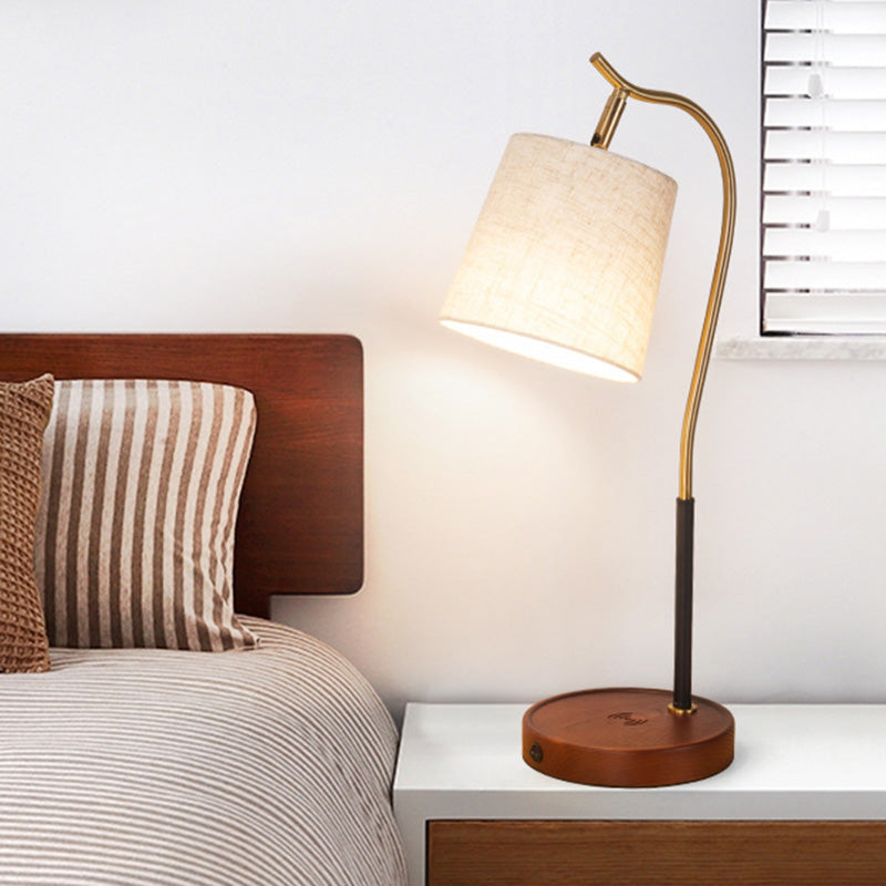 LED Desk Lamp Adjustable Arm Table Lamp Modern Cylinder Bedside Reading Light