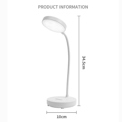 LED Desk Lamp Flexible Neck Adjustable Brightness USB Rechargeable