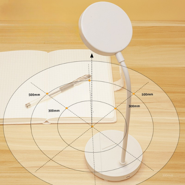 LED Desk Lamp Flexible Neck Adjustable Brightness USB Rechargeable