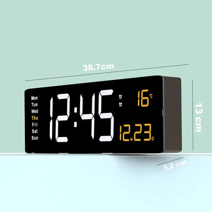 LED Digital Clock with Remote Control Large Display Temperature Date