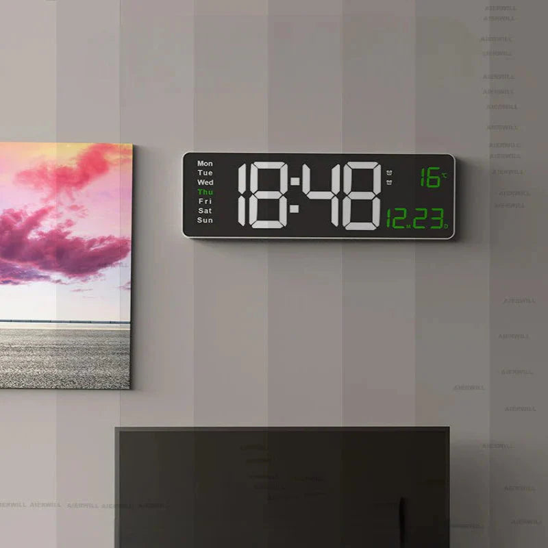 LED Digital Clock with Remote Control Large Display Temperature Date