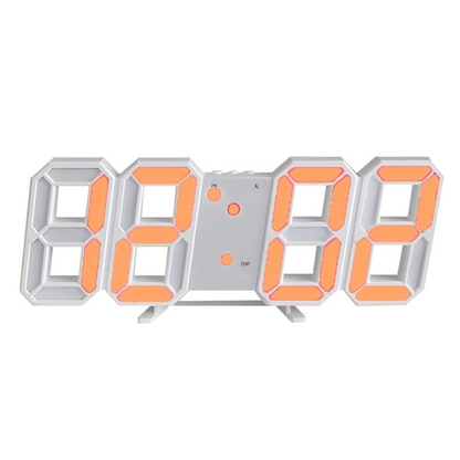 LED Digital Wall Clock Large 3D Display Automatic Night Mode USB