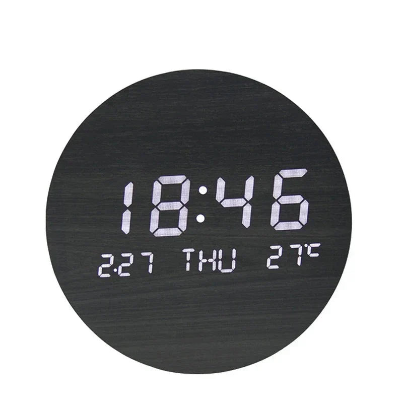 LED Digital Wall Clock with Temperature, Date and Time – Multifunction Display