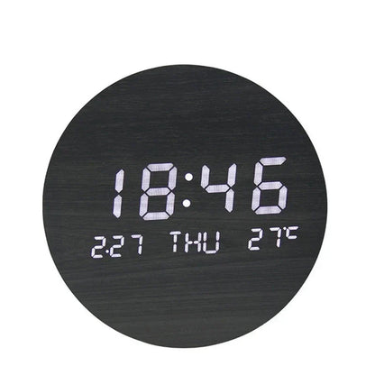 LED Digital Wall Clock with Temperature, Date and Time – Multifunction Display