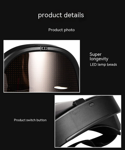 LED Face Mask for Halloween – Changing Face Light Mask, Rechargeable Party & Festival Accessory