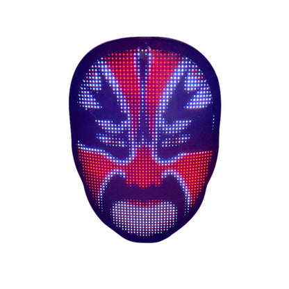 LED Face Mask for Halloween – Changing Face Light Mask, Rechargeable Party & Festival Accessory