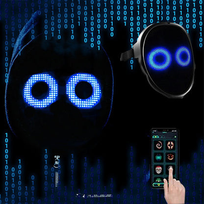 LED Face Mask for Halloween – Changing Face Light Mask, Rechargeable Party & Festival Accessory