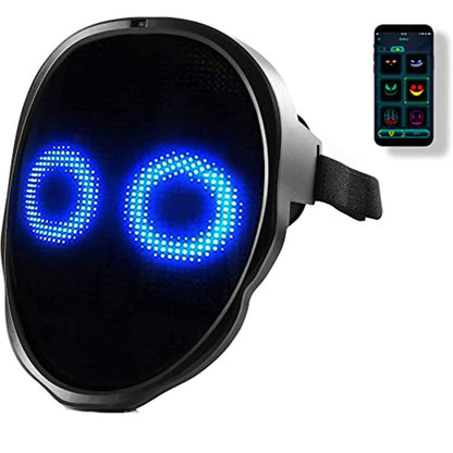 LED Face Mask for Halloween – Changing Face Light Mask, Rechargeable Party & Festival Accessory