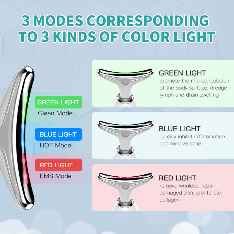 LED Facial Massager Face And Neck Lift Device Anti-Aging Skin Tightening Tool