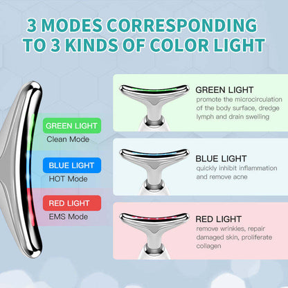 LED Facial Massager Face And Neck Lift Device Anti-Aging Skin Tightening Tool