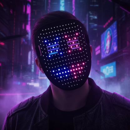 LED Full Face Halloween Mask Light Up Costume Party Accessory