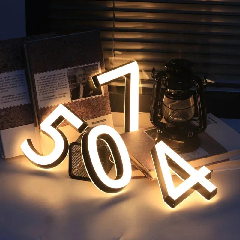 LED House Number Wall Light Outdoor Illuminated Address Sign Waterproof
