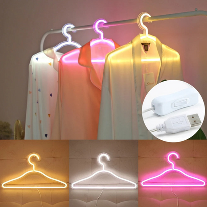 LED Lighted Clothes Hanger USB Rechargeable Closet Hanger Wardrobe Organizer Illumination