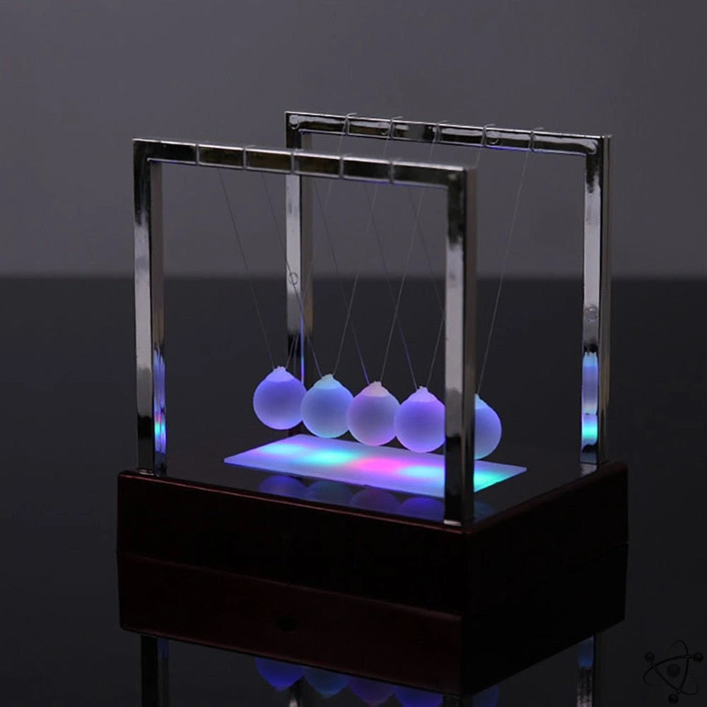 LED Newton Pendulum Balance Desk Decor Motion Display